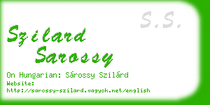 szilard sarossy business card