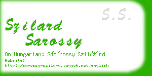 szilard sarossy business card